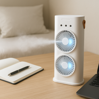 ChillCraft Tower – Portable Personal Air Cooler with Ice Mist & Rechargeable Battery. Perfect for Indian Summers