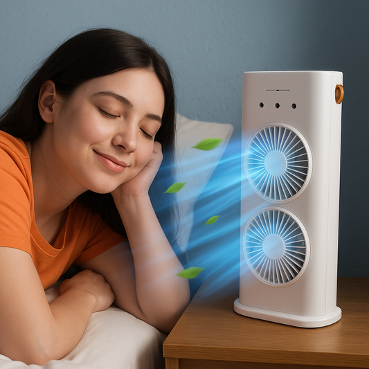 ChillCraft Tower – Portable Personal Air Cooler with Ice Mist & Rechargeable Battery. Perfect for Indian Summers
