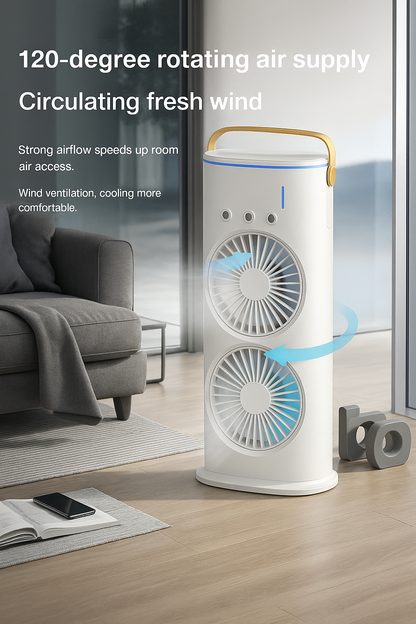 ChillCraft Tower – Portable Personal Air Cooler with Ice Mist & Rechargeable Battery. Perfect for Indian Summers
